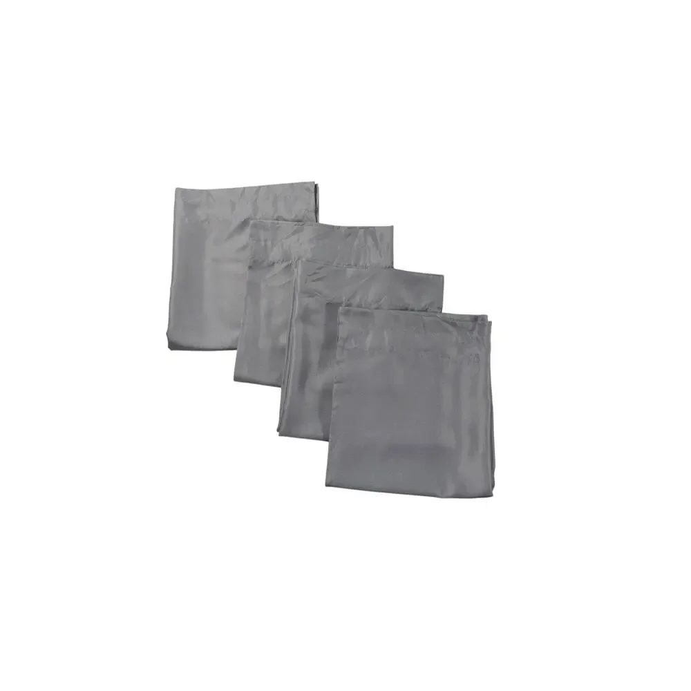 Set 4 Solid Gray Curtains Panels Drapes 64 Long Rod Pocket Lightweight Fabric